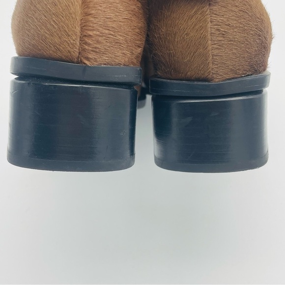 HOPP Made in Italy Leather Bare Loafer Toffee Calf Hair, SZ 6.5 - Picture 11 of 15